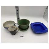 MCCOY PLANTER W/ LINER, CUPS, ASHTRAY