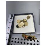 STERLING RING WITH BLUE CENTER STONE, FIREMAN