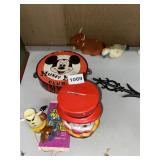 MICKEY MOUSE TAMBOURIN, BANK ETC.