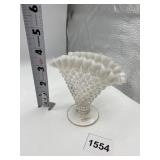OPALESCENT FAN/HOBNAIL VASE
