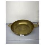 UNUSUAL AZTEC DESIGN BRASS DOUBLE HANDLED BOWL