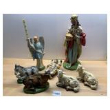 NATIVITY PIECES HAND PAINTED ITALY, LARGE PAPER