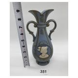 CREAMWARE MATT FINISH CAMEO DOUBLE HANDLE VASE