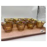 12 AMBER PUNCH CUPS