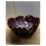 POTTERY RED CABBAGE BOWL BASE MARKED 99