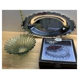 GORHAM THREE SECTION GLASS DIVIDED DISH IN