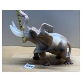 PINK MARBLE ELEPHANTS WITH WHITE TUSK CHIP ON