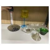 SHEET MUSIC HOLDER, OVAL PATTERN GLASS, BLUE STEM