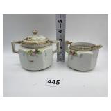 HAND PAINTED NIPPON CREAMER AND SUGAR