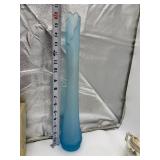 MID CENTURY SATIN GLASS SWUNG VASE 16 " HIGH NO