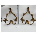 TWO DECORATIVE WALL SHELLS METAL CONSTRUCTION