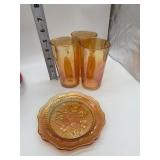 CARNIVAL IRIDESCENT MARIGOLD JEANNETTE GLASS IRIS