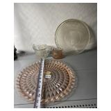 VINTAGE AMBER DEPRESSION PLATES