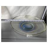 HAND BLOWN VASE WITH RUFFLED EDGE AND WOVEN