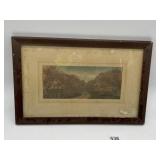 WALLACE NUTTING ROAD HAND COLORED PRINT 16" X