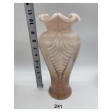 FENTON GLASS PINK CHAMPAGNE OPALESCENT RUFFLED