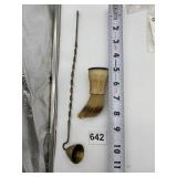 BRASS CANDLE SNUFFER & SHAVING BRUSH