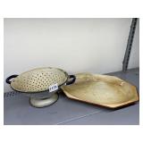 PORCELAIN CALENDAR , AND TRAY WHICH IS DISCOLORED