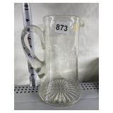 GLASS PITCHER * DESIGN 9 " HIGH