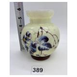 BRISTOL HAND PAINTED VASE W/ FLOWERS