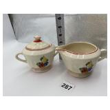 HOMER LAUGHLIN MEXICANA CREAMER AND SUGAR SET