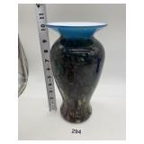 HANDMADE ART GLASS VASE GROUND PONTIL SIGNED