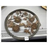 OLD CUT METAL WORKS RAISED FLOWER DESIGN