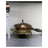 COPPER CHAFER PAN AND BRASS LINER