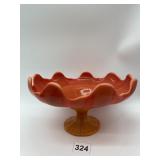 L.E. SMITH "BITTERSWEET" ORANGE SLAG GLASS