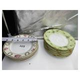 8 VERSAILLES GOLD RIM W/ FLOWER DECORATION & 4 R