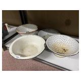 ENAMELWARE STRAINERS BOWL ETCETERA