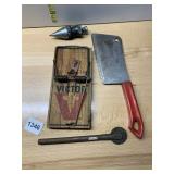 VINTAGE BUTCHER KNIFE, PASTRY CUTTER, VICTOR RAT