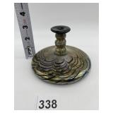 IRIDESCENT ART GLASS WIDE BOTTOM VASE UNIQUE