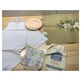 FRANKLIN CANE SUGAR BAG, NEEDLEWORK FLOWER,