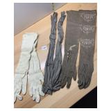 3 PAIRS ANTIQUE LONG GLOVES