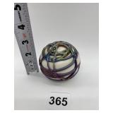 NOPAL 1992 ART GLASS PAPER WEIGHT SPIDER WEB