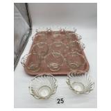 SET OF 11 ICE CREAM FOOTED DISHES