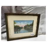 F.H. FIEDLER SIGNED PICTURE W/ WOOD FRAME