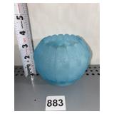3 1/2-INCH-HIGH SATIN GLASS BLUE VASE