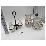 BOHEMIAN CRYSTAL COLORED DOT DESIGN CREAMER SUGAR