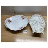 SPODE FELSPAT PORCELAIN SHELL DESIGNED DISH AND