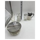 CONDIMENT BOWL, CRUET, SHAKER, COKE GLASS
