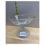 THREE-FACE SATIN GLASS COMPOTE