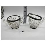 JAPAN SILVER OVERLAY CREAMER AND SUGAR