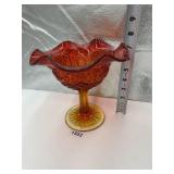 AMBERINA RUFFLE EDGE PEDESTAL DISH