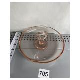 PINK DEPRESSION GLASS ASHTRAY