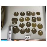 GROUP OF BRASS COAL MINE TAGS/CHECKS