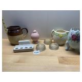 CERAMIC CRACKED EGG, SMALL PITCHERS, 4 GLASS