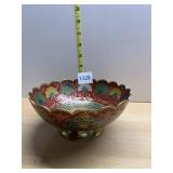 BRASS PEACOCK PEDESTAL FALLS 6.75 "