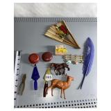 YO YOS, FAN, PLASTIC ANIMALS ETCETERA